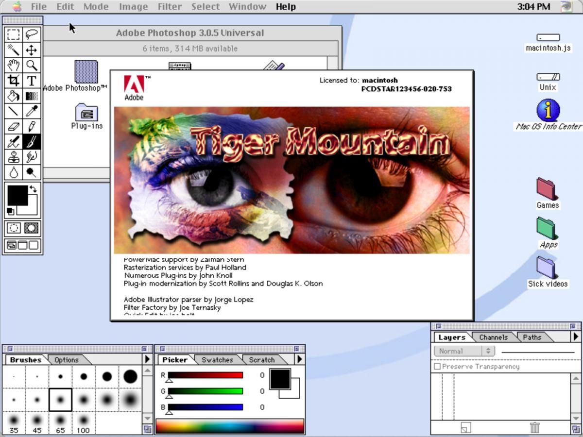 Screenshot of Mac System 8 running in a JavaScript emulator
