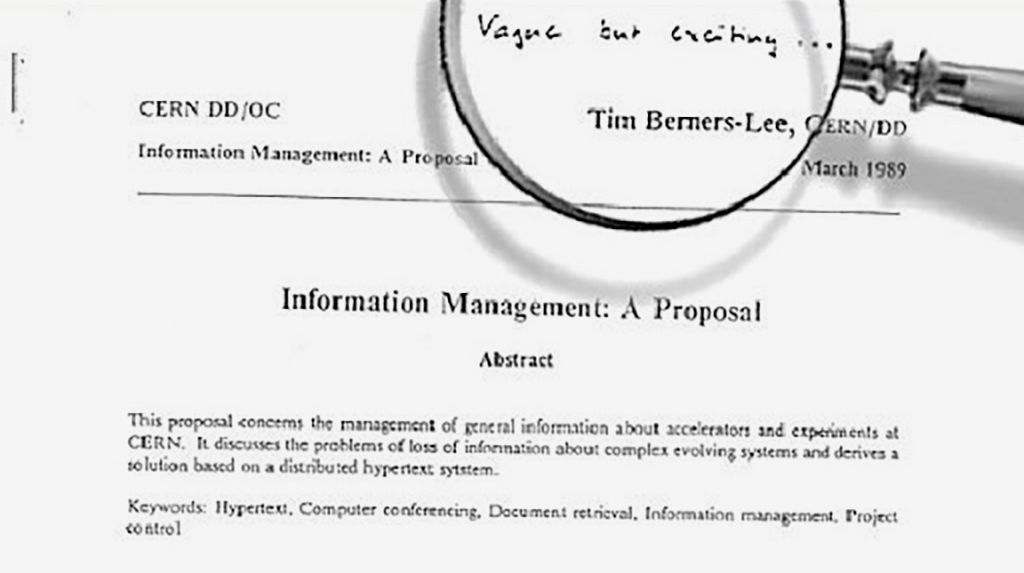 Photocopy of Tim Berners-Lee’s proposal for the World Wide Web